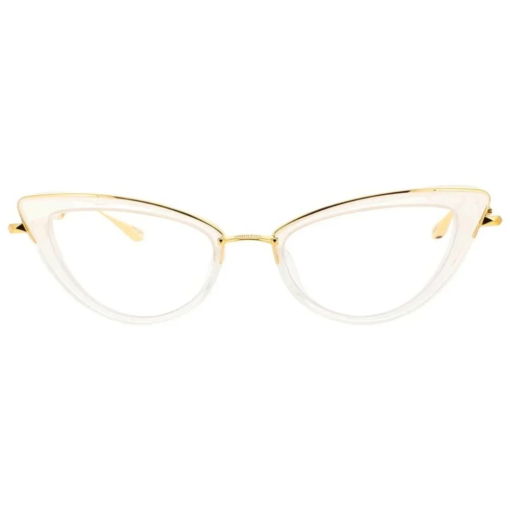 NWT VALENTINO EYEGLASSES CAT EYE WOMEN GOLD/WHITE EYEWEAR